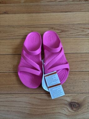 CROCS Vibrant Pink Women's Double-Strap Slide Sandals